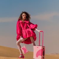 SPRAYGROUND® LUGGAGE PINK SHARKS IN PARIS PATCH CARRY-ON LUGGAGE