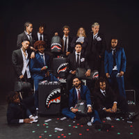 SPRAYGROUND® LUGGAGE SHARKS IN PARIS WTF BUBBLY BLACK CHECK CARRY-ON LUGGAGE