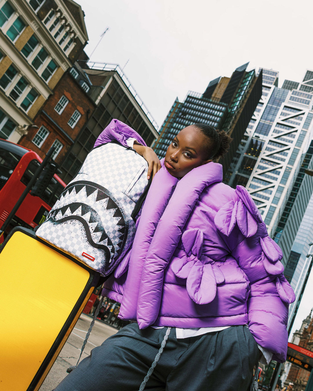 SPRAYGROUND® BACKPACK BLACK STENCIL SHARK BACKPACK