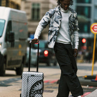 SPRAYGROUND® LUGGAGE BLACK STENCIL SHARK CARRY-ON LUGGAGE