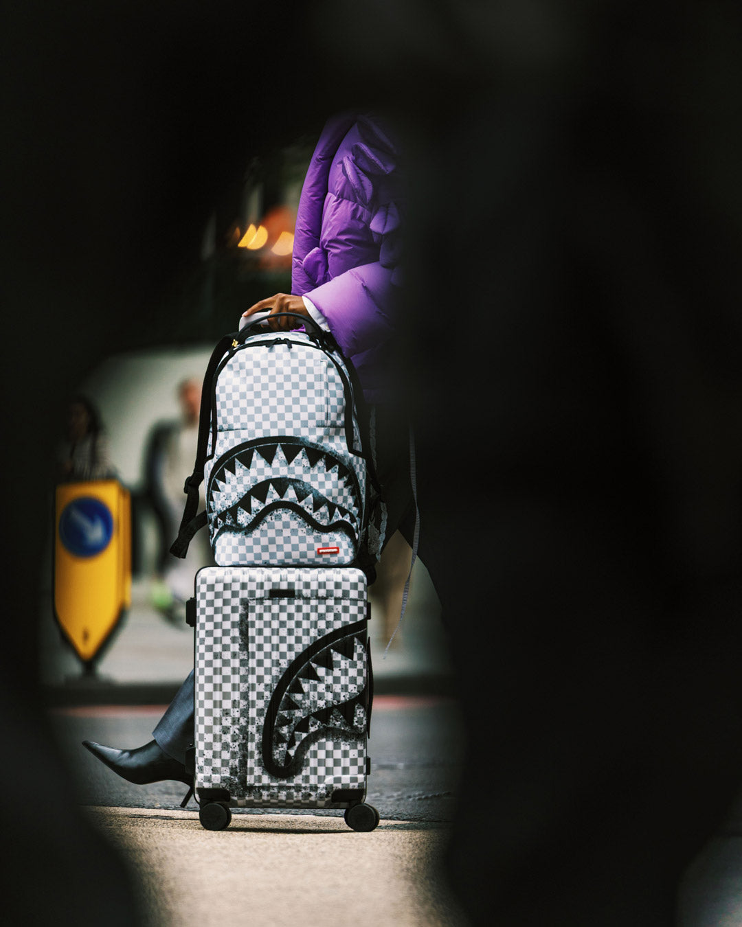 SPRAYGROUND® BACKPACK BLACK STENCIL SHARK BACKPACK