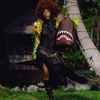 SPRAYGROUND® BACKPACK SHARKS IN PARIS WTF BUBBLE BROWN CHECK BACKPACK