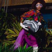 SPRAYGROUND® TOTE BLACK AND WHITE DRIP CHECK SHARK TOTE