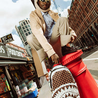 SPRAYGROUND® BACKPACK CREAM AND BROWN TEAR CHECK BACKPACK