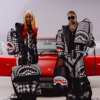 SPRAYGROUND® BACKPACK PORSCHE BLACK EMBOSSED PEPITA COLLAB BACKPACK - LIMITED EDITION