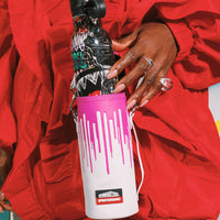 WYNWOOD WALLS COLLAB WATER BOTTLE OR SPRAYCAN HOLDER (WHT/PNK)