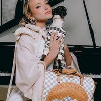 SPRAYGROUND® MINI DUFFLE EMBOSSED CREAM CHECK MINI DUFFLE