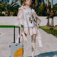 SPRAYGROUND® LUGGAGE EMBOSSED CREAM CHECK CARRY-ON LUGGAGE