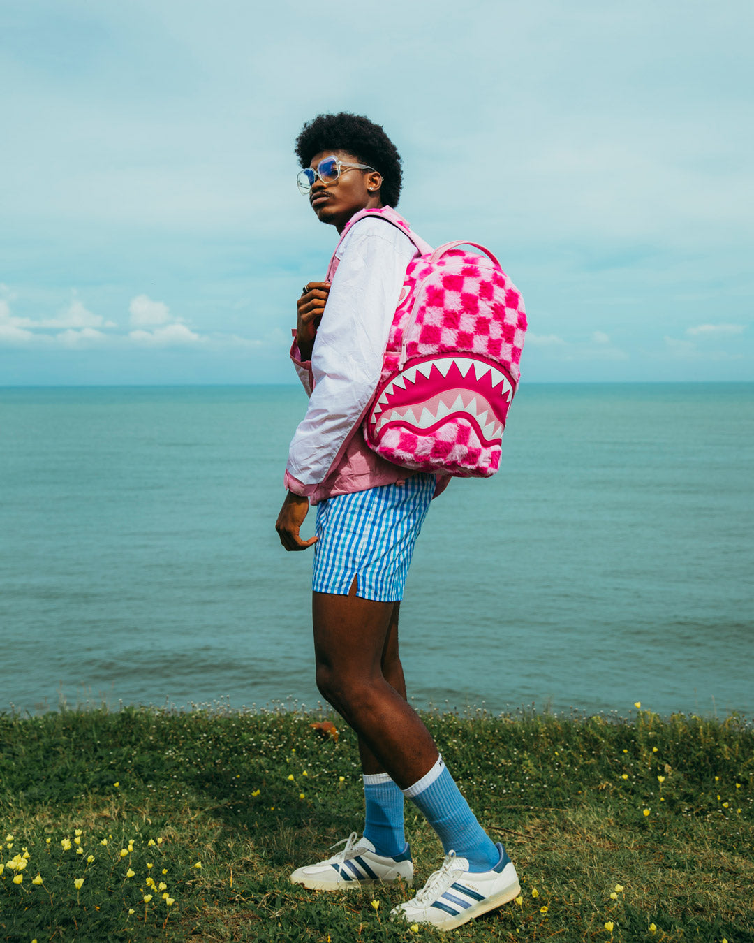No.5sprayground リュック FURZILLA SHARK (PINK CHECK) BACKPACK – SPRAYGROUND®