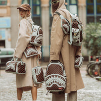 SPRAYGROUND® DUFFLE CREAM AND BROWN TEAR CHECK MINI DUFFLE