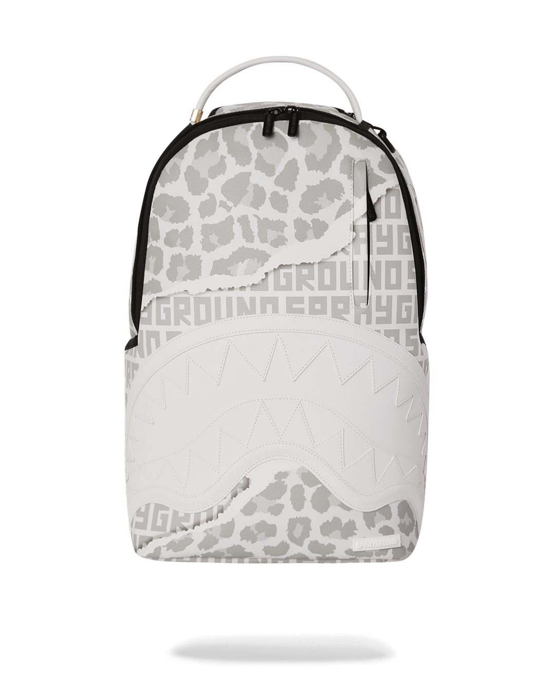 Sprayground White Italy Racing Logo Books Bag School Shark Bite Logo Backpack Sprayground White Italy Racing Logo Books Bag School Shark Bite Logo Backpack