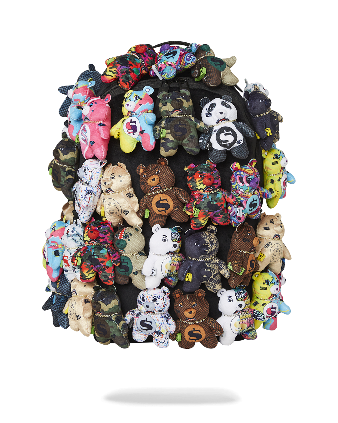 NWT Authentic Zazen Bear New York kids bookbag Moschino Kids Teddy Bear fleece-texture Backpack | Brown  main image 2