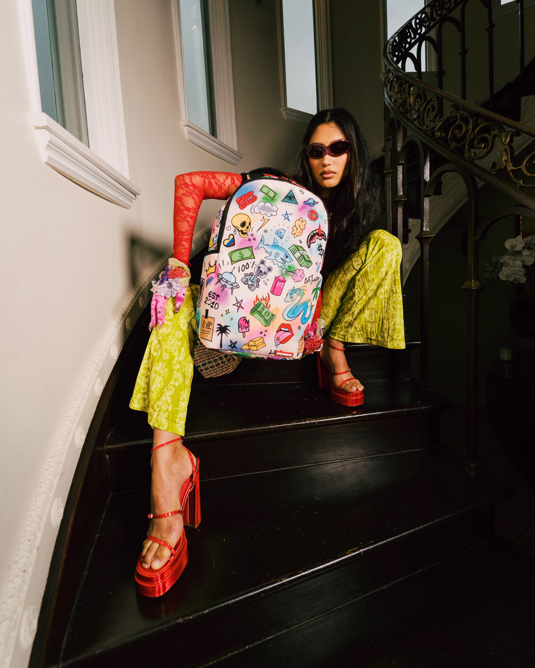 SPRAYGROUND ショルダーバッグ SPRAY GROUND スプレーグラウンド Sharks In Paris Blur Crossbody
