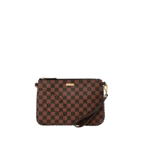 SPRAYGROUND® POUCHETTE CORE EMBOSSED CHECK CROSSOVER CLUTCH