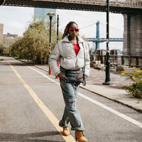 SPRAYGROUND® POUCHETTE BLACK PUFFER CHECK CROSSOVER CLUTCH