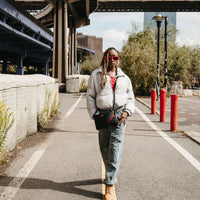 SPRAYGROUND® POUCHETTE BLACK PUFFER CHECK CROSSOVER CLUTCH