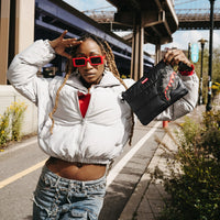 SPRAYGROUND® POUCHETTE BLACK PUFFER CHECK CROSSOVER CLUTCH