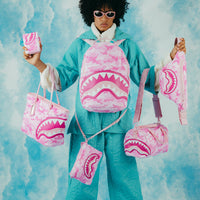 SPRAYGROUND® POUCHETTE PINK CAMO FAUX FUR CROSSOVER CLUTCH