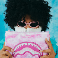 SPRAYGROUND® POUCHETTE PINK CAMO FAUX FUR CROSSOVER CLUTCH