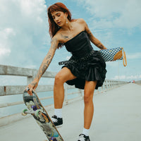 SPRAYGROUND® POUCHETTE LETTER CHECKERS CROSSOVER CLUTCH