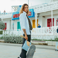 SPRAYGROUND® POUCHETTE LETTER CHECKERS CROSSOVER CLUTCH