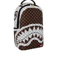 SPRAYGROUND® BACKPACK CREAM AND BROWN TEAR CHECK BACKPACK
