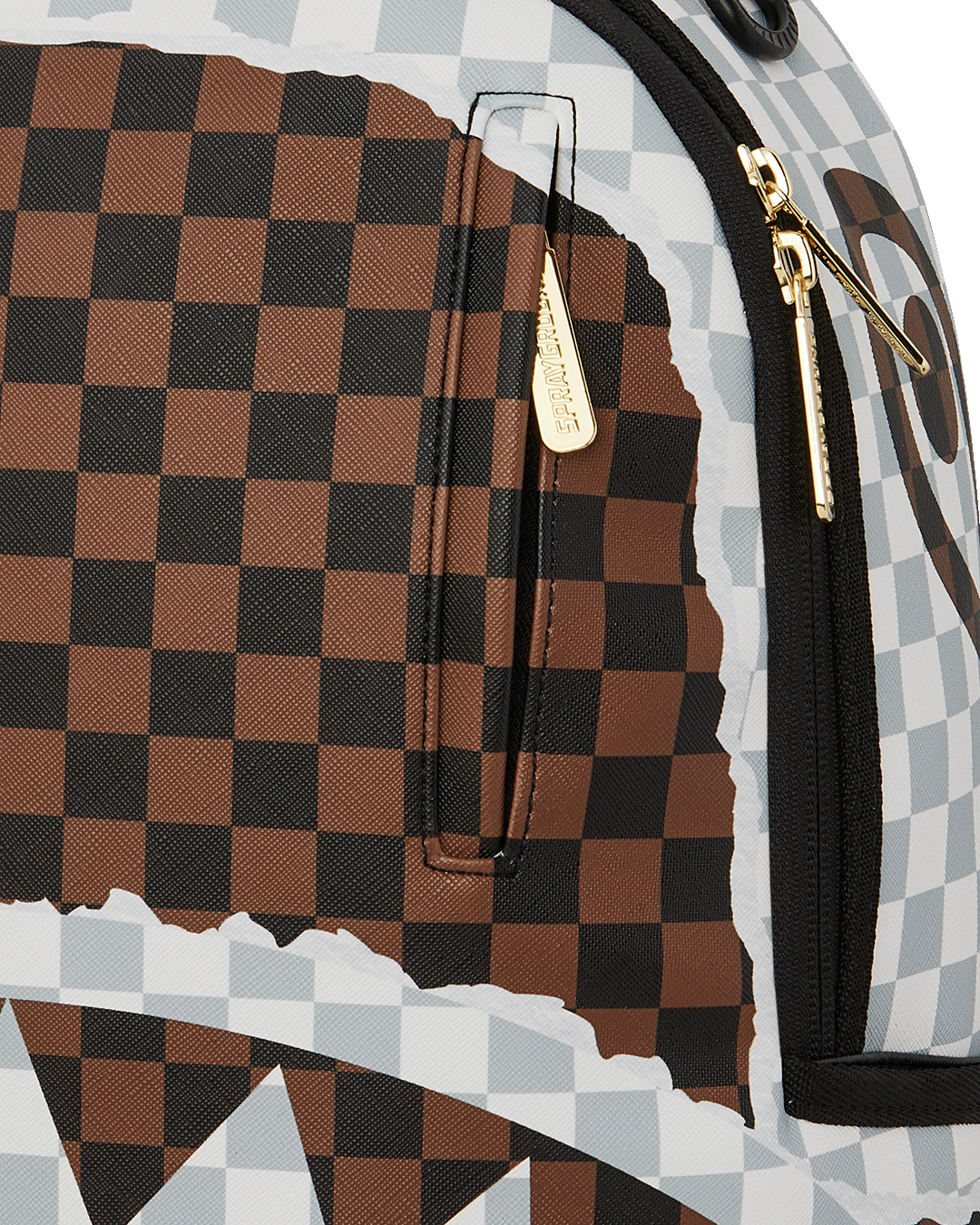 SPRAYGROUND® BACKPACK CREAM AND BROWN TEAR CHECK BACKPACK