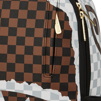 SPRAYGROUND® BACKPACK CREAM AND BROWN TEAR CHECK BACKPACK