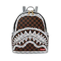 SPRAYGROUND® BACKPACK CREAM AND BROWN TEAR CHECK SAVAGE BACKPACK