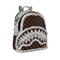 SPRAYGROUND® BACKPACK CREAM AND BROWN TEAR CHECK SAVAGE BACKPACK