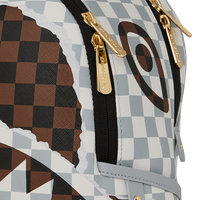SPRAYGROUND® BACKPACK CREAM AND BROWN TEAR CHECK SAVAGE BACKPACK