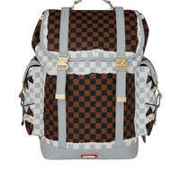 SPRAYGROUND® BACKPACK CREAM AND BROWN TEAR CHECK MONTE CARLO
