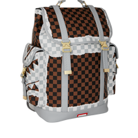 SPRAYGROUND® BACKPACK CREAM AND BROWN TEAR CHECK MONTE CARLO