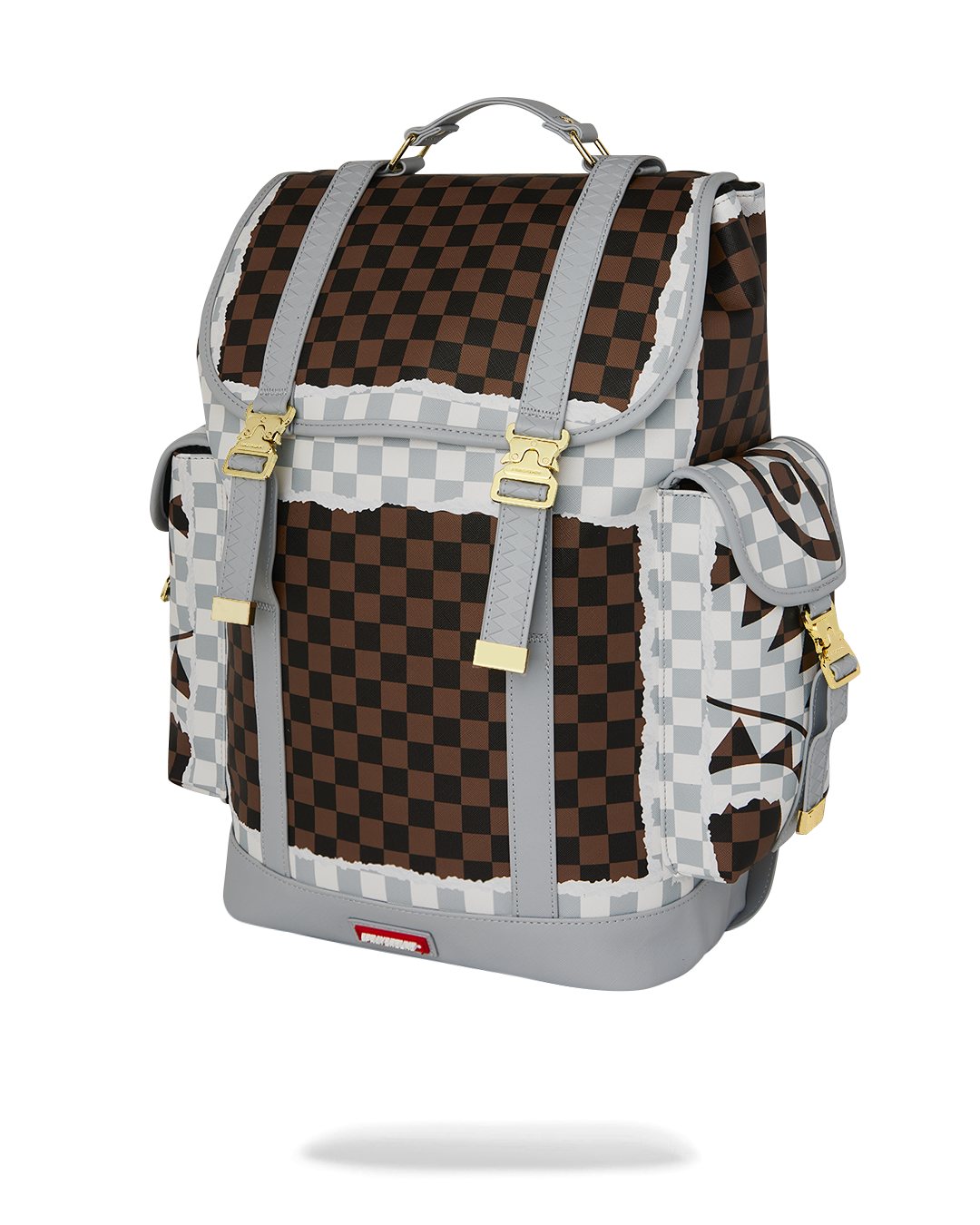 SPRAYGROUND® BACKPACK CREAM AND BROWN TEAR CHECK MONTE CARLO
