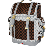 SPRAYGROUND® BACKPACK CREAM AND BROWN TEAR CHECK MONTE CARLO