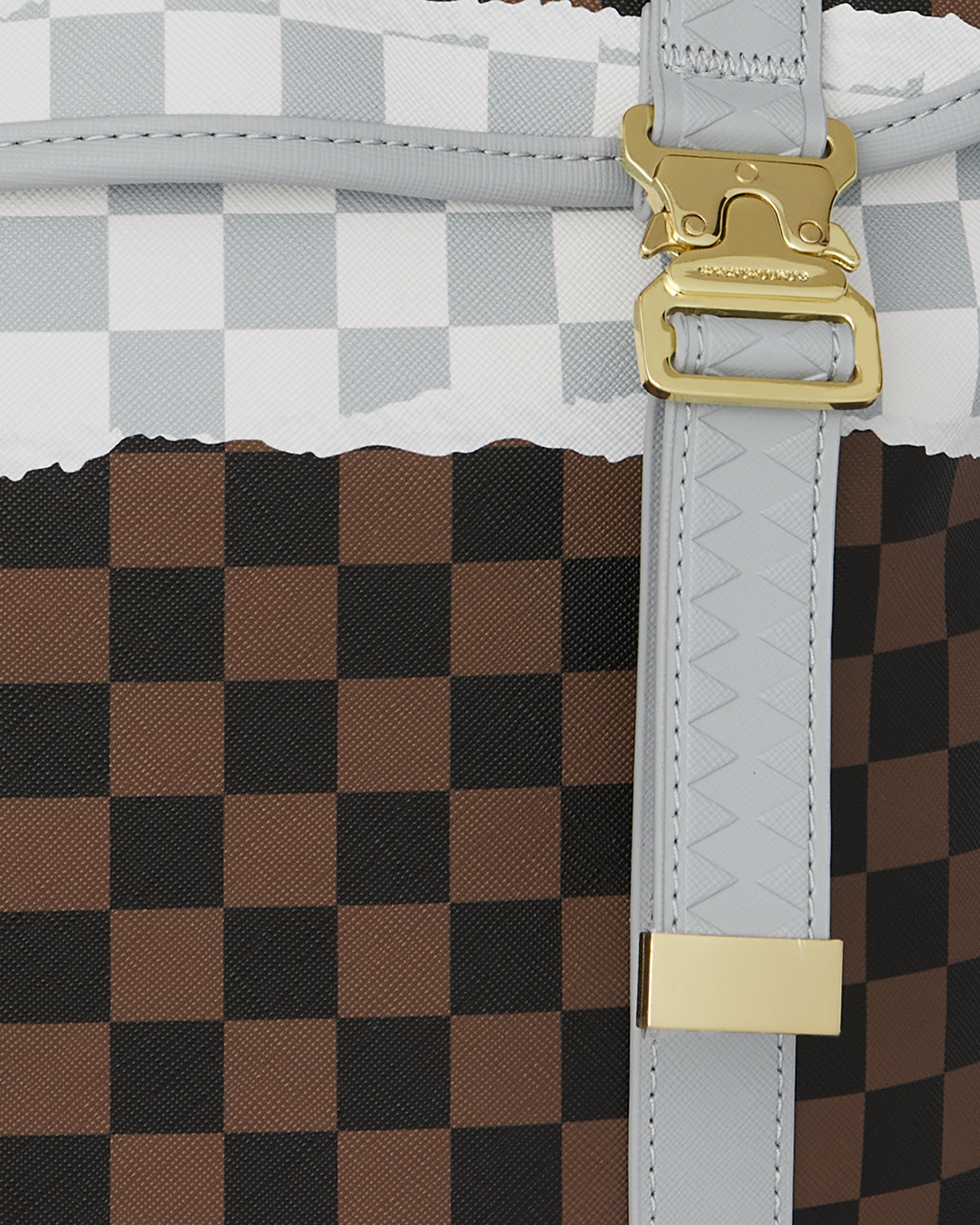 SPRAYGROUND® BACKPACK CREAM AND BROWN TEAR CHECK MONTE CARLO