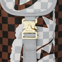 SPRAYGROUND® BACKPACK CREAM AND BROWN TEAR CHECK MONTE CARLO