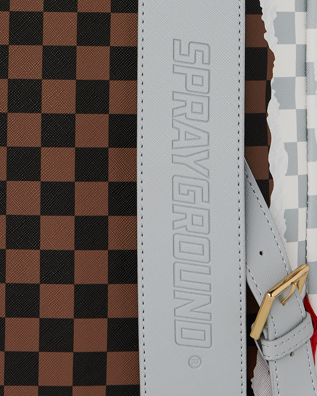 SPRAYGROUND® BACKPACK CREAM AND BROWN TEAR CHECK MONTE CARLO