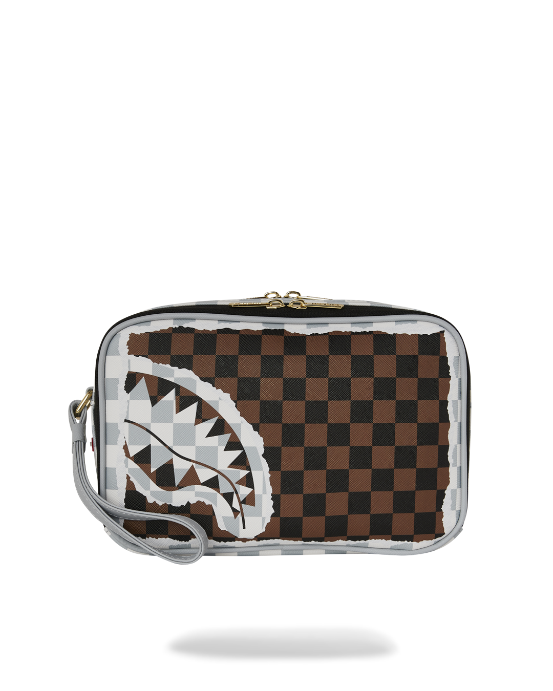 SPRAYGROUND® TOILETRY CREAM AND BROWN TEAR CHECK TOILETRY BRICK