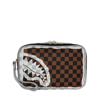SPRAYGROUND® TOILETRY CREAM AND BROWN TEAR CHECK TOILETRY BRICK