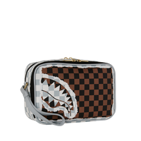 SPRAYGROUND® TOILETRY CREAM AND BROWN TEAR CHECK TOILETRY BRICK