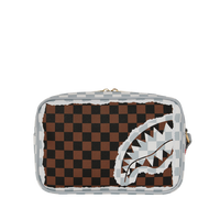 SPRAYGROUND® TOILETRY CREAM AND BROWN TEAR CHECK TOILETRY BRICK