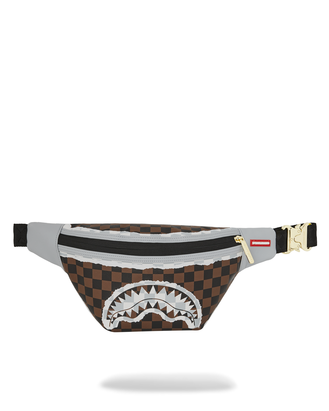 SPRAYGROUND® CROSSBODY CREAM AND BROWN TEAR CHECK SAVVY CROSSBODY