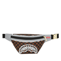 SPRAYGROUND® CROSSBODY CREAM AND BROWN TEAR CHECK SAVVY CROSSBODY