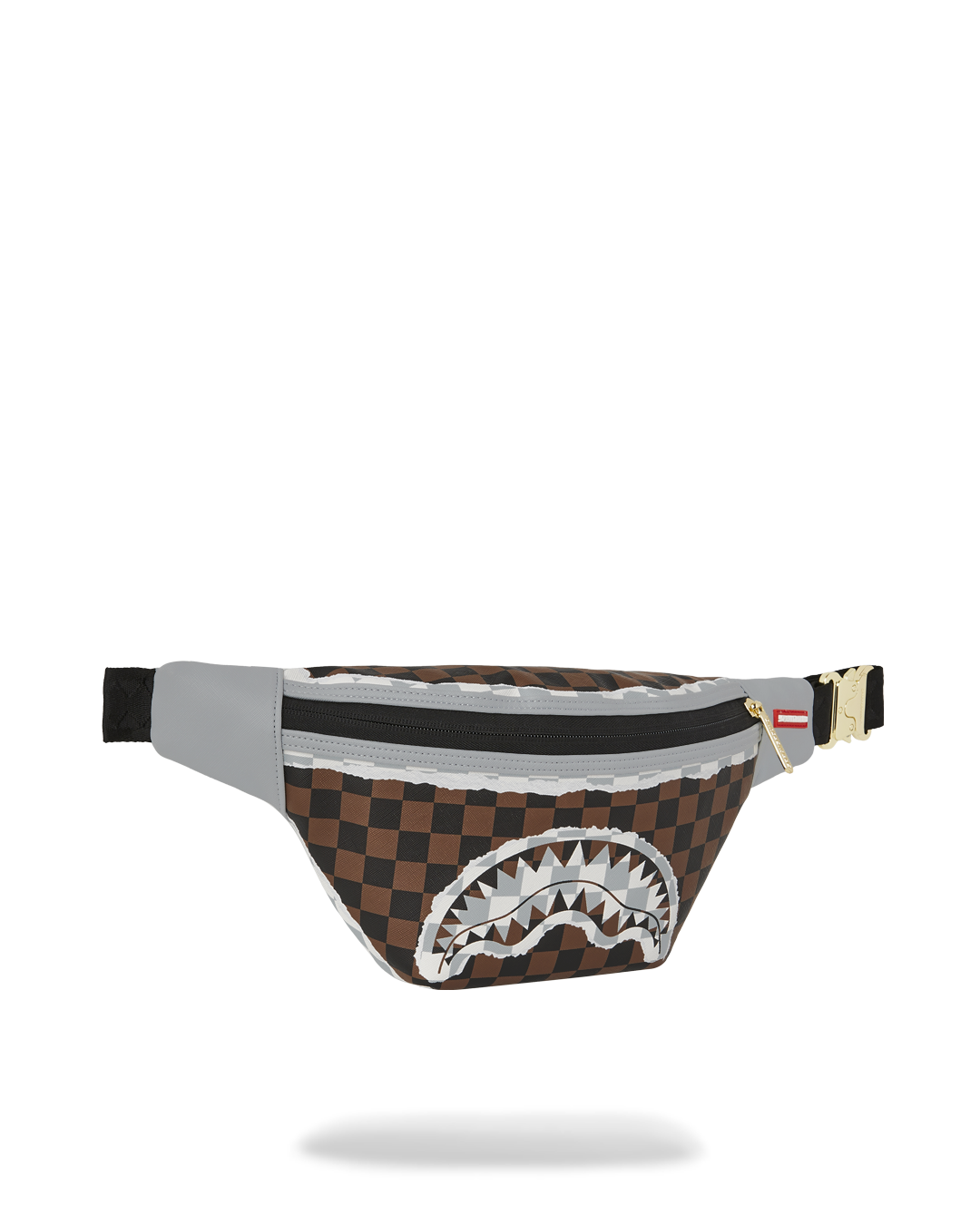 SPRAYGROUND® CROSSBODY CREAM AND BROWN TEAR CHECK SAVVY CROSSBODY