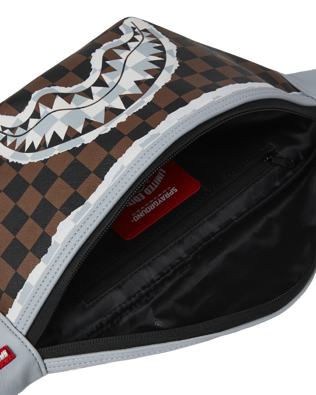 SPRAYGROUND® CROSSBODY CREAM AND BROWN TEAR CHECK SAVVY CROSSBODY