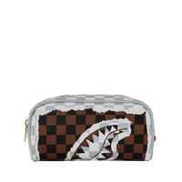 SPRAYGROUND® POUCH CREAM AND BROWN TEAR CHECK POUCH