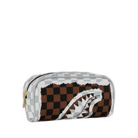 SPRAYGROUND® POUCH CREAM AND BROWN TEAR CHECK POUCH
