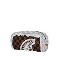 SPRAYGROUND® POUCH CREAM AND BROWN TEAR CHECK POUCH