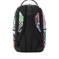 SPRAYGROUND® BACKPACK STENCIL SHARK ATTACK BLACK AND WHITE SPLIT BACKPACK